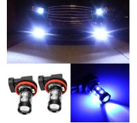 Akozon feu de conduite antibrouillard 2pcs H11 / H8 6000K Bleu 50W LED Ampoules de phare Kit antibrouillard voiture conduite lampe