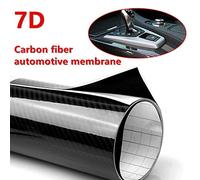 Akozon Feuille de Film Autocollant en Fiber de Carbone Noire 7D, Haute Brillance, avec Technologie de Libération d'air sans Bulles (Black #44)