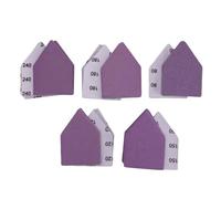 Akozon Feuilles Abrasives Triangulaires, 80-240, pour Ponceuse, 50 Pièces | Abrasif en Corindon Blanc avec Support Auto-agrippant.10 Feuilles par .Convient aux Ponceuses à Tampon Triangulaire.Pour la