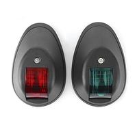 Akozon Feux de Signalisation de Voile Rouge et Vert, Lumière de Bateau Marin DC12V-24V 3W LED Lampe de Signalisation de Lumière de Navigation IP66 étanche pour Bateau Marin Yacht (Black)