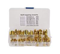Akozon Filet Insert 50Pcs Laiton Ton Autofilage Filet Inserts Fendus Combinaison Ensemble De Réparation Filet Outil