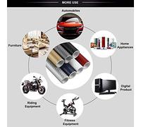 Akozon Film Flexible de Rouleau D'enveloppe de Film de Voiture D'autocollants de Voiture 3D pour la Voiture (Black)