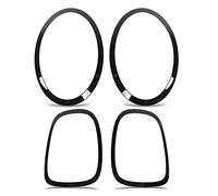 Akozon Garnitures de Couverture de Phare, Garnitures de Cadre de Phare Noir Brillant Garnitures de Couverture de Contour de Feu Arrière pour F55 F56 F57 One Cooper S JCW 2014+