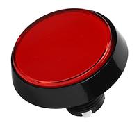 Akozon Grand Bouton Poussoir Plat Rond de 60 Mm avec Lumière LED et Interrupteur à 3 Pieds pour Console de Jeu Crane Machine - Facile à Utiliser et Contrôle Réactif (Rouge+LED+interrupteur à trois