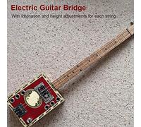 Akozon Guitares électriques à Cigares à Chevalet de Guitare Fixe avec Réglages d'intonation et de Hauteur-3-remplacement, Ponts et Pont (BLACK)