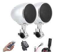 Akozon Haut-parleur audio SPK350 4po Haut-Parleur Bluetooth Audio de Moto ATV Étanche Amplificateur MP3 AUX de Classe D 300W