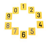 Akozon Haute visibilité 10pcs Numéro en Plastique pour Le Bétail Base Jaune avec Texte Noir Idéal pour l'identification des Vaches et des Moutons (10 numéros)