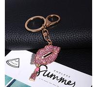 Akozon Hinestone Crystal Lip Keychain - Charme de Sac élégant, Clés Anti-oxydation, Pendentif en Métal Innovant pour Les Sacs, pour Les Femmes élégantes
