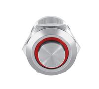 Akozon Interrupteur à Bouton-poussoir en Métal étanche de 12 Mm avec LED Verte - Activation Momentanée, IP65, Conception Anti-poussière, Tête Affleurante pour une Utilisation Industrielle et (rouge)