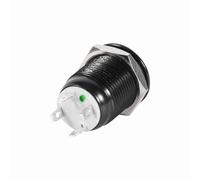 Akozon Interrupteur à Bouton-poussoir momentané pour Lumière LED de Voiture de 12 Mm avec Boîtier Noir étanche - Indice de 2 A, Idéal pour les Applications Automobiles, Disponible en Plusieurs (GREEN)