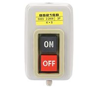 Akozon Interrupteur à Bouton Poussoir Verrouillable Marche Arrêt, Modèle BS216B, 15A 110/220/380V, 3 Pôles, Bornes à Vis, adapté au Fonctionnement Direct de Moteur