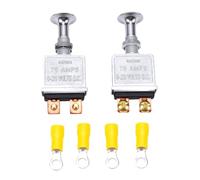 Akozon Interrupteur à Pousser-tirer 75 A, 2 Positions, Unipolaire Unidirectionnel ON OFF, 2 Pièces, pour Voiture Camion Tout-terrain avec Borne Isolée