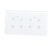 Akozon Interrupteur Tactile 8 Gang - Panneau de Verre trempé IP44 - Interrupteur d'éclairage avec Télécommande, Protection Contre la Surcharge et Partage d'autorisation