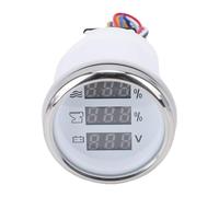 Akozon Jauge D'affichage Numérique 52mm, Voltmètre Multifonctionnel de Tension des Eaux Usées, Compteur de Niveau D'eau avec Rétro-éclairage pour Camping-cars, Camions, (Cadran blanc couvercle