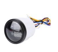 Akozon Jauge de Niveau D'eau Numérique 2 en 1 de 52 Mm, Surveillance de Haute Précision pour Camping-cars, Camions, Yachts, Rétroéclairage LED ABS + Acier Inoxydable 316 (Cadran noir Lunette noire)