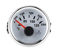 Akozon Jauge de Température D'eau de Moteur Marin de 52 Mm / 2 Pouces 40-120 ℃ Lentille Claire de Compteur de Température pour Bateau RV (Blanc)
