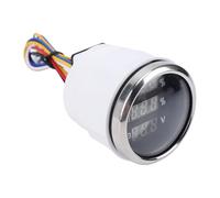 Akozon Jauge de Tension de Niveau D'eaux Usées Numérique 52mm 3 en 1 12V 24V Universelle pour Voiture Bateaux Marins RVs Affichage Bleu (cadran noir lunette argentée)