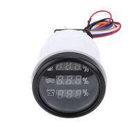 Akozon Jauge Numérique de Niveau D'eaux Usées, 52mm, 3 en 1, Affichage Bleu, Réservoir de Carburant, Compteur avec Rétro-éclairage, pour Voitures, Camping-cars, Camions, (Cadran noir Lunette noire)