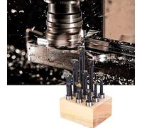 Akozon Jeu d'alésage 9 Pièces 12mm Type F1 Support d'outil de en Acier Rapide avec Base-outils de Coupe Industriels et Scientifiques