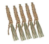 Akozon Jouets à Mâcher pour Petits Animaux - Bâtonnets à Mâcher en Herbe de Mer pour Perroquets, Hamsters, Lapins - Lot de 5 - Petites et Grandes Torsades d'herbe Aquatique pour