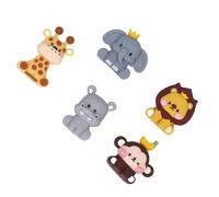 Akozon Jungle Animal Cake Toppers 5Pcs Decor | Décorations mignonnes d\'animaux de la jungle, en caoutchouc souple, parfaites pour les douches, les fêtes d\'anniversaire