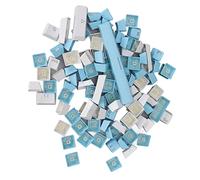 Akozon Keycap Ordinateur Universel, Correspondant Ergonomique Translucide Double Couleur Résistant à l'usure KeycapsPink KeycapsPudding (Bleu Blanc)