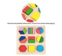Akozon Kids E ONAL Wooden Geométric Block Puzzle - Tool d'apprentissage Précoce pour la Forme et la Reconnaissance des Couleurs (Un Tiers)