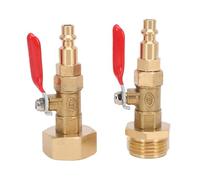 Akozon Kit D'adaptateur de Soufflage D'hivernage pour Camping-Car, Bouchon de Soufflage en Laiton avec Connexion Rapide de 1/4 Po et Filetage GHT de 3/4 Po pour L'hivernage du Système