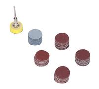 Akozon Kit de 100 Disques Abrasifs pour Métal et Plastique - Jeu de Disques en Alumine à Changement Rapide avec Tige Ronde pour et Outils Rotatifs - Papier de Verre Polyvalent pour Polir Diverses