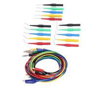 Akozon Kit de Fils de Test de Broches de Sonde Arrière Multimètre - Fiche Banane de 4 Mm avec Clips Plaqués et Accessoires Complets - Outils de Test électrique