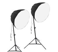 Akozon Kit de Lumières de Photographie amélioré avec Ampoule 85W, Télécommande, Diffusion en Direct, Photographie de Portrait, équipement de Studio Photo D'intérieur (Prise UE)