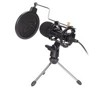 Akozon Kit de Microphone à Condensateur Cardioïde Professionnel pour Podcasting, Voix Off et Streaming - Ensemble Complet avec Trépied, Support Anti-Choc et Câble Adaptateur