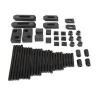 Akozon Kit de Serrage en T M10 58 Pièces pour Tour Fraiseuse | Hardened steel press plates, storage box included, fits Axminster Sieg X2 X3 Super X3, jig fixture tool