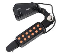 Akozon Kit de Transducteur de Micros Magnétique à 12 Trous pour Guitare Acoustique - Volume et Ajusteur de Ton, Installation Facile et Connecteur Inclus