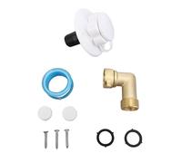 Akozon Kit D'entrée de Remplissage d'eau RV Kit de Tuyau en Laiton Elbow Vanne de Carreau de Camping-Car Marine Conenction City (90°)