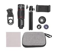Akozon Kit D'objectif de la Caméra de Téléphone 28x Téléobjectif Grand Angle 0,6X Lentille pour Photographie Portable Léger