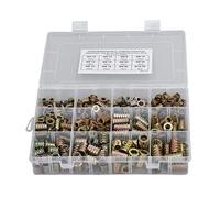 Akozon Kit d'outils d'assortiment 'Inserts en Bois - 265 Pièces, Inserts Filetés, écrous, Kit 'outils 'assortiment en Alliage de Zinc pour Meubles en Bois de Pin, contreplaqué M5 M6 M8 M10 -