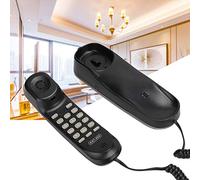 Akozon KXT-433 Téléphone Suspendu Anglais - Téléphone Fixe Noir pour la Maison et Le Bureau, Compatible avec la Ligne Téléphonique Britannique, Idéal pour Les Malentendants, Design Rétractable,