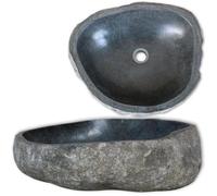 AKOZON Lavabo en pierre de rivière Ovale 29-38 cm - AKO7646491397965