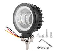 Akozon LED DE TRAVAIL LED, 30W 6000K Round Angel Eyes Lamp pour Voiture, VTT, Bateau, Véhicules Tout-terrain, Feux DE Crue pour Extérieur et Arrière-cour avec Lumière DE Voiture (Lumière rouge)