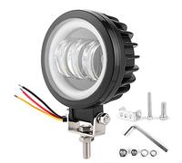 Akozon LED DE TRAVAIL LED, 30W 6000K Round Angel Eyes Lamp pour Voiture, VTT, Bateau, Véhicules Tout-terrain, Feux DE Crue pour Extérieur et Arrière-cour avec Lumière DE Voiture (lumière ambrée)
