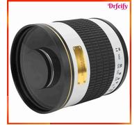Akozon Lentille de téléobjectif 500 mm f6.3 Super téléobjectif Mirror Lens ajustement pour la caméra reflexe photo objectif Blanc