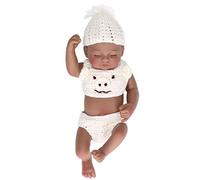 Akozon Lifekeke 10 Pouces Baby Doll - Silicone Nouveau-Band POUPE POUVELLE avec des CARACTÉRES RÉALIST (10 Pouces Noirs avec des Yeux fermés (vêtements)