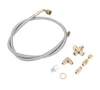Akozon Ligne D'alimentation en Huile Turbo 36 Pouces en Acier tressé 1/8 | Acier tressé, Utilisation à Haute Température, 1/8 Npt Mâle et -4an Femelle, Raccord T3 T3/T4 T4 T70, Tuyau de