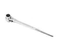 Akozon Llave de Mango de andamio de Manga Doble 19 mm x 22 mm o 3/4 x 7/8, Llave de trinquete de 2 vías, Llave de Manga de brecha rápida métrica multifuncional