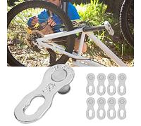 Akozon Lot de 10 Pièces, 4 Paires de Chaînes de Vélo en Acier 12 Vitesses Chaînon Manquant Chaînon Manquant 12 V Rapide Enganche Cadena CNC Lames D'insertion Rotatives Pièces de