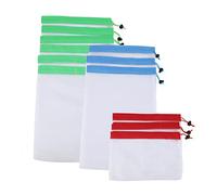 Akozon Lot de 12 Sacs de Rangement en Maille Polyester de pour Fruits, Légumes, Jouets et Organisation