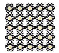 Lot de 25 LED haute puissance Puce 3W Haute Ampoule de Source Lumineuse Intégrée de Puce de LED Ampoule de Projecteur de Perle pour la Lampe D'ampoule White 10000-15000K