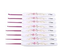 Akozon Lot de 8 crochets en aluminium avec motif floral doux et manche en plastique