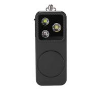 Akozon Lumière D'alarme de sécurité pour Femmes, 4 Modes D'éclairage, Porte-clés Rechargeable par USB, Sirène, Lumière LED de sécurité en Cas d'urgence (Black)